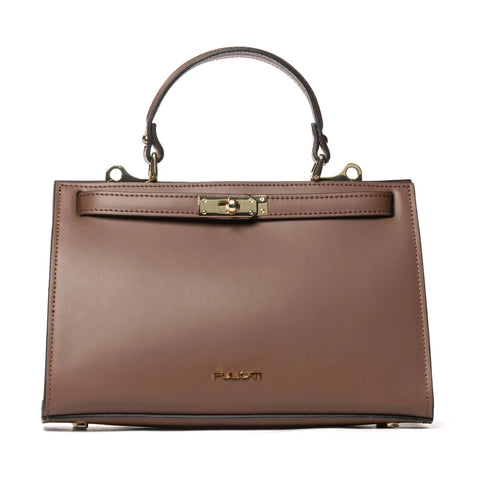 Structured Satchel in Genuine Leather