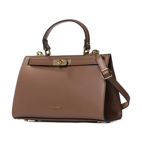 Structured Satchel in Genuine Leather