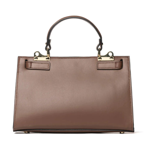 Structured Satchel in Genuine Leather