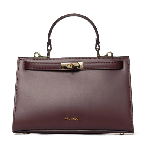 Structured Satchel in Genuine Leather