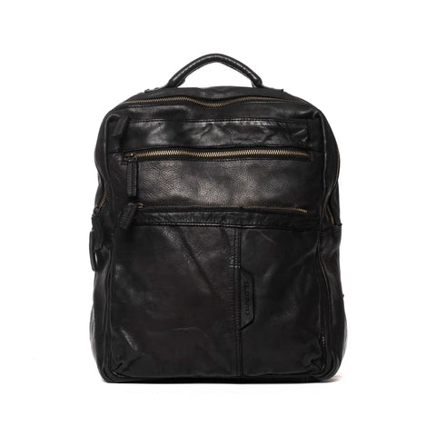 Backpack in Washed Garment-Dyed Leather