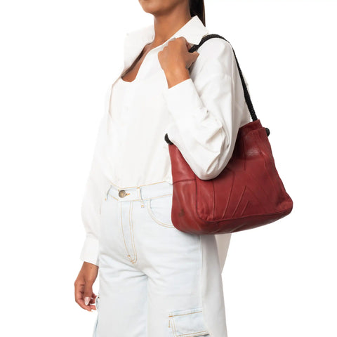 Woven Tote in Washed Garment-Dyed Leather
