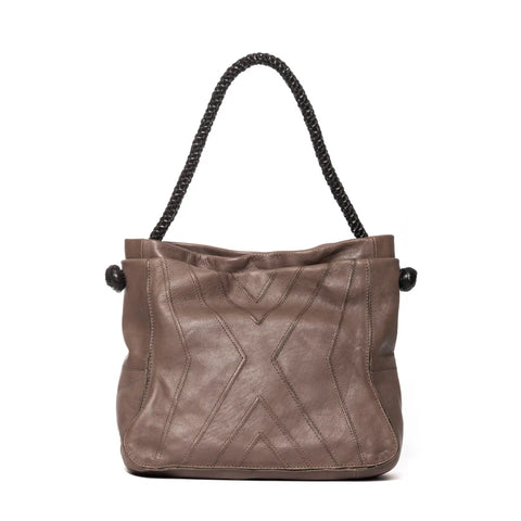 Woven Tote in Washed Garment-Dyed Leather