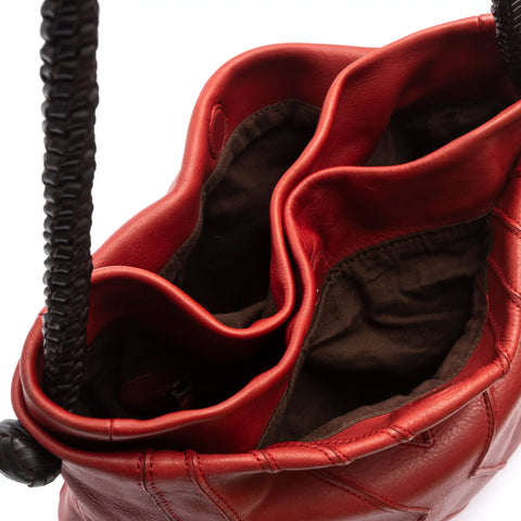 Woven Tote in Washed Garment-Dyed Leather
