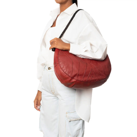 Woven Tote in Washed Garment-Dyed Leather