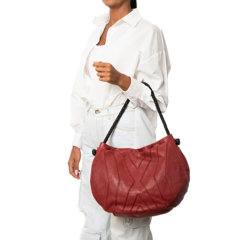 Woven Tote in Washed Garment-Dyed Leather