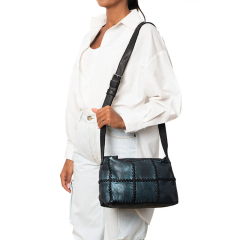 Woven Hobo in Washed Garment-Dyed Leather