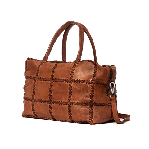 Woven Hobo in Washed Garment-Dyed Leather