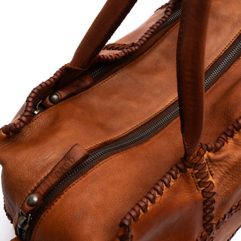 Woven Hobo in Washed Garment-Dyed Leather