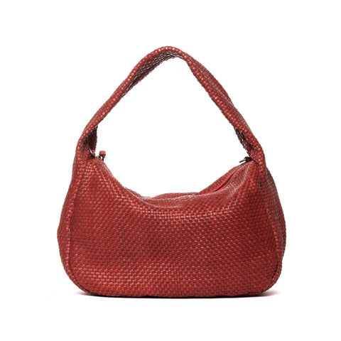 Woven Tote in Washed Garment-Dyed Leather