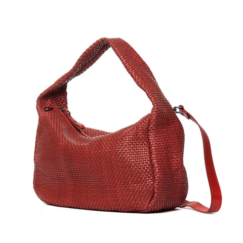 Woven Tote in Washed Garment-Dyed Leather