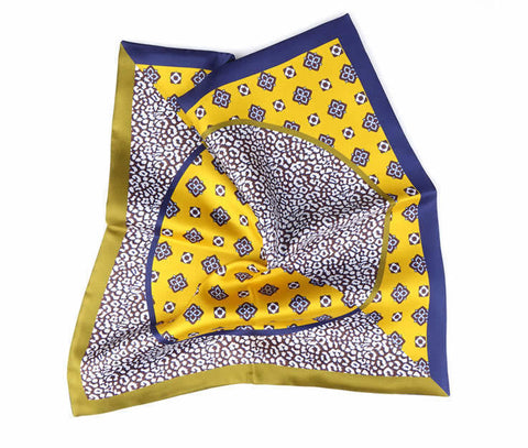 Pocket Square - Yellow Silk Double Face Pocket Square DM Ties