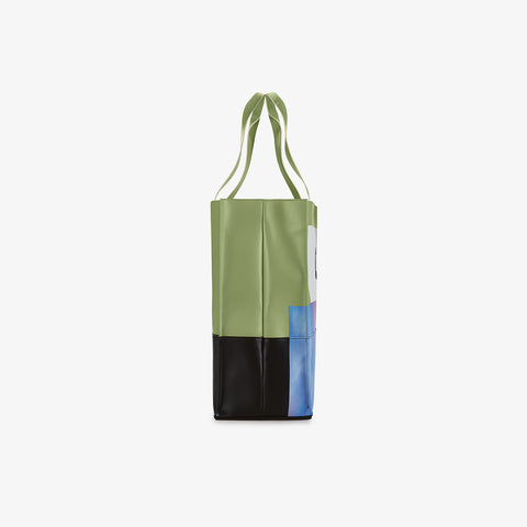 Shopping Bag - East West Print Green 959NINEFIVENINE