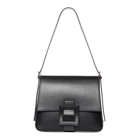 Flap Satchel in Box Leather