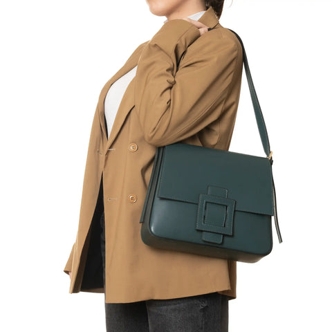 Flap Satchel in Box Leather