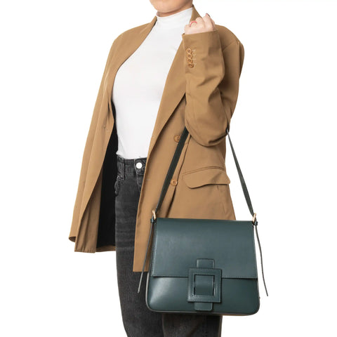 Flap Satchel in Box Leather