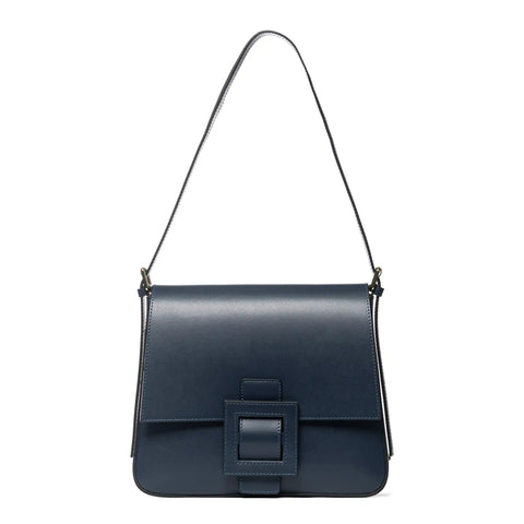 Flap Satchel in Box Leather