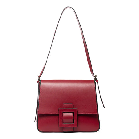 Flap Satchel in Box Leather