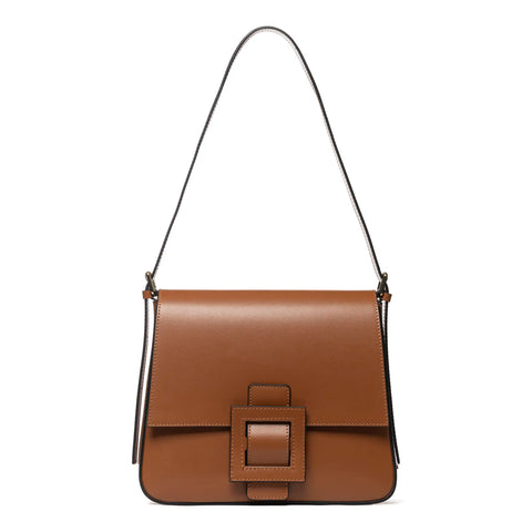 Flap Satchel in Box Leather