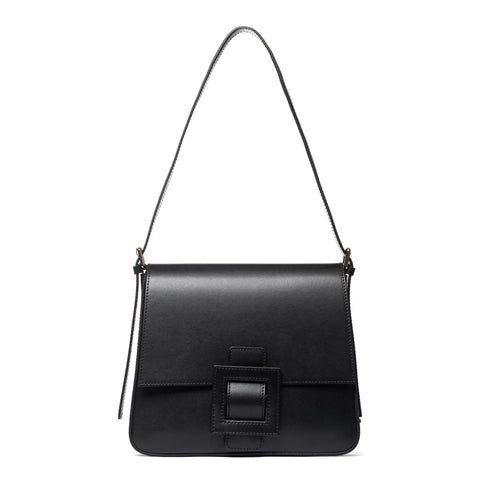 Flap Satchel in Box Leather