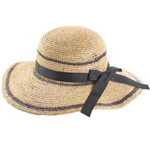 Pamela in two-tone crochet raffia Petracci