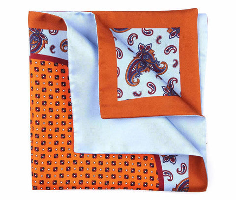 Pocket Square - Red Silk Double Face Pocket Square DM Ties