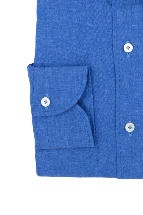 Azure Linen Shirt Cordone 1956