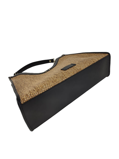Tote Bag in Raffia and Leather Florence Leather