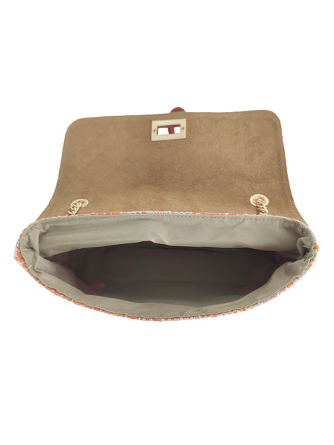 Raffia crossbody bag Florence Leather
