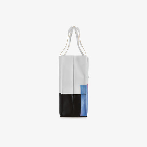 Shopping Bag - East West Print White 959NINEFIVENINE