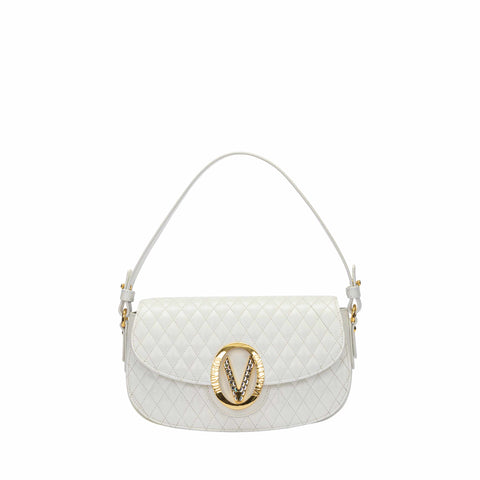 White Shoulder Bag with Maxi Logo