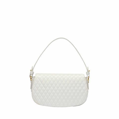 White Shoulder Bag with Maxi Logo