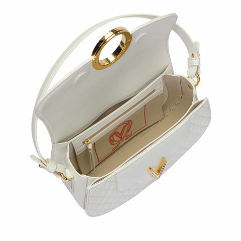 White Shoulder Bag with Maxi Logo