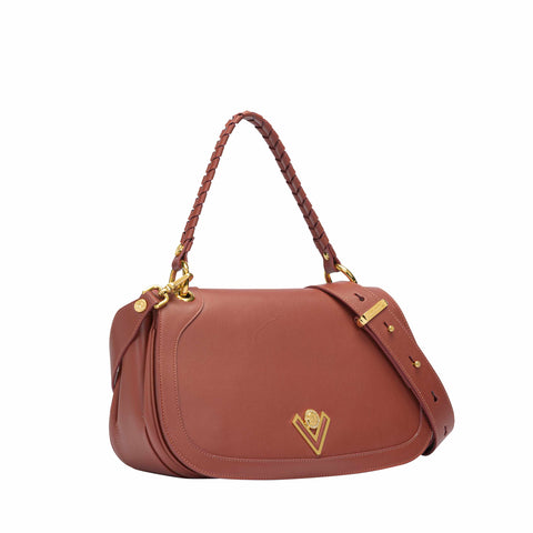60s-Inspired Rounded Leather Shoulder Bag