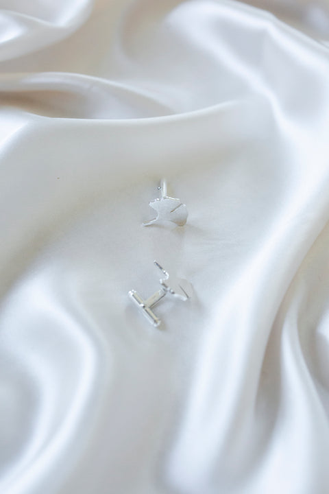 Cufflinks - Art. Ginkgo Silver Melania Fumiko