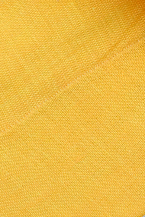 Yellow Linen Capri Collar Shirt Cordone 1956