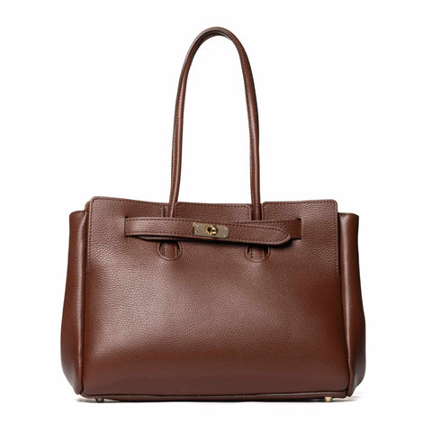 Shoulder Tote in Pebbled (Dollaro) Leather