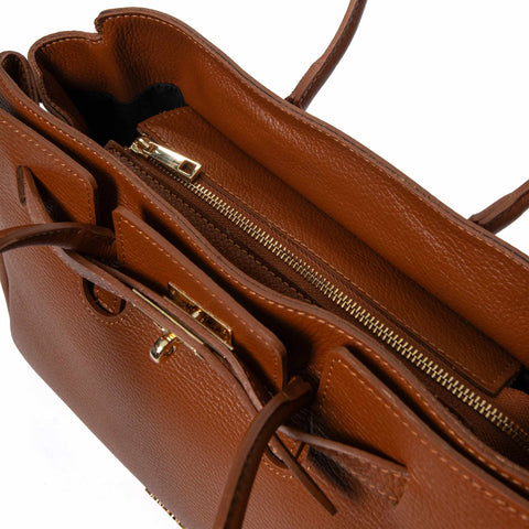 Shoulder Tote in Pebbled (Dollaro) Leather