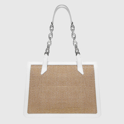 Bag - Beatrix white big with chain Lamarr