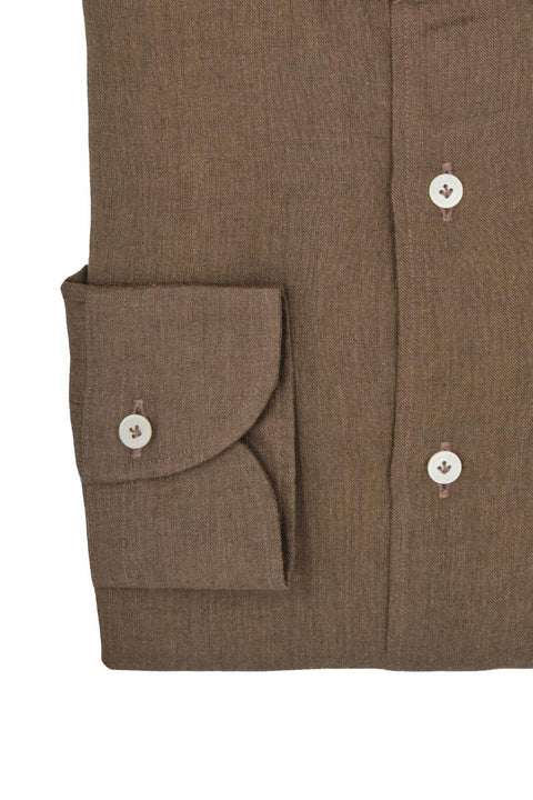 Brown Linen Shirt Cordone 1956