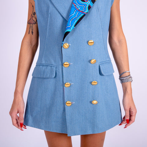 Dress - Mini Denim Silvia Serafini