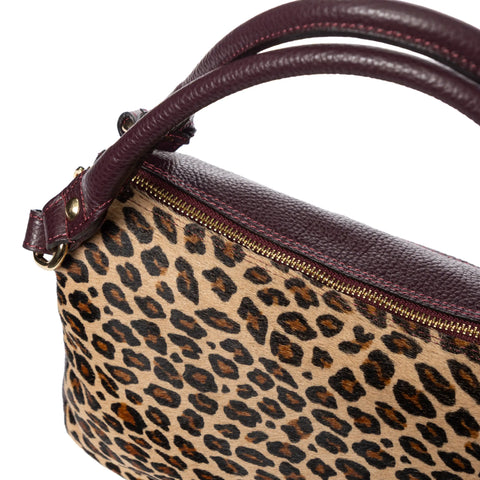 Tote in Pebbled Leather & Pony Hair