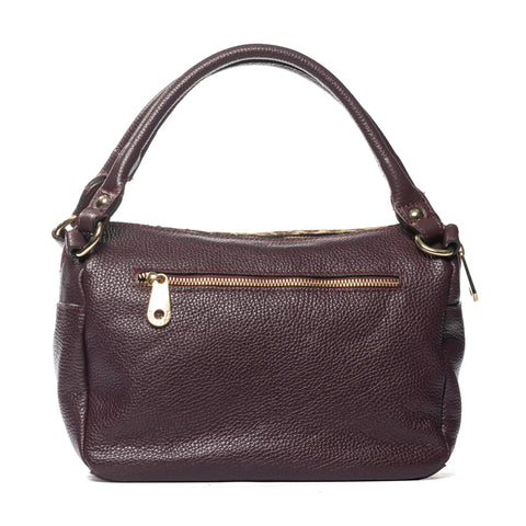 Tote in Pebbled Leather & Pony Hair