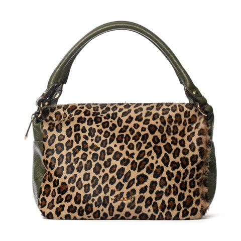 Tote in Pebbled Leather & Pony Hair