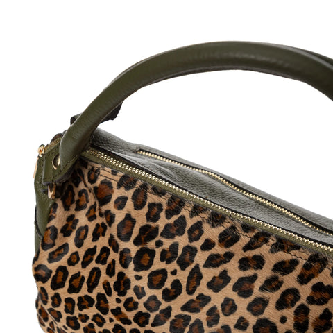 Tote in Pebbled Leather & Pony Hair