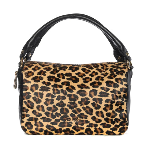 Tote in Pebbled Leather & Pony Hair