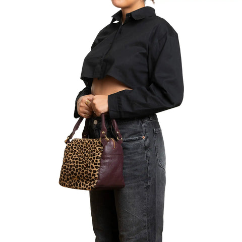 Tote in Pebbled Leather & Pony Hair