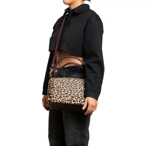 Tote in Pebbled Leather & Pony Hair