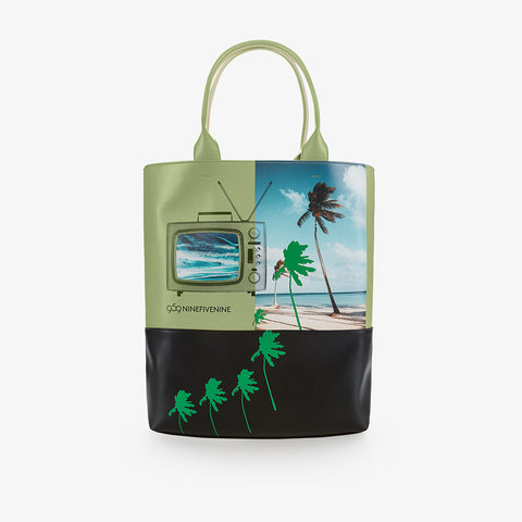 Shopping Bag - Print Green 959NINEFIVENINE