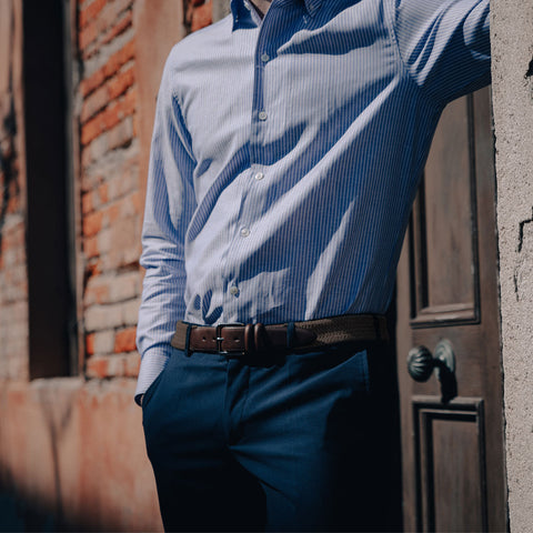 Belt - Linen & Leather brown Armeria Meschieri
